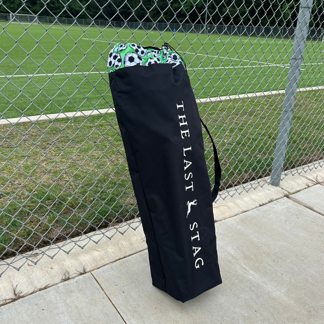 Soccer Hearts - Green - Heated Camping Chair