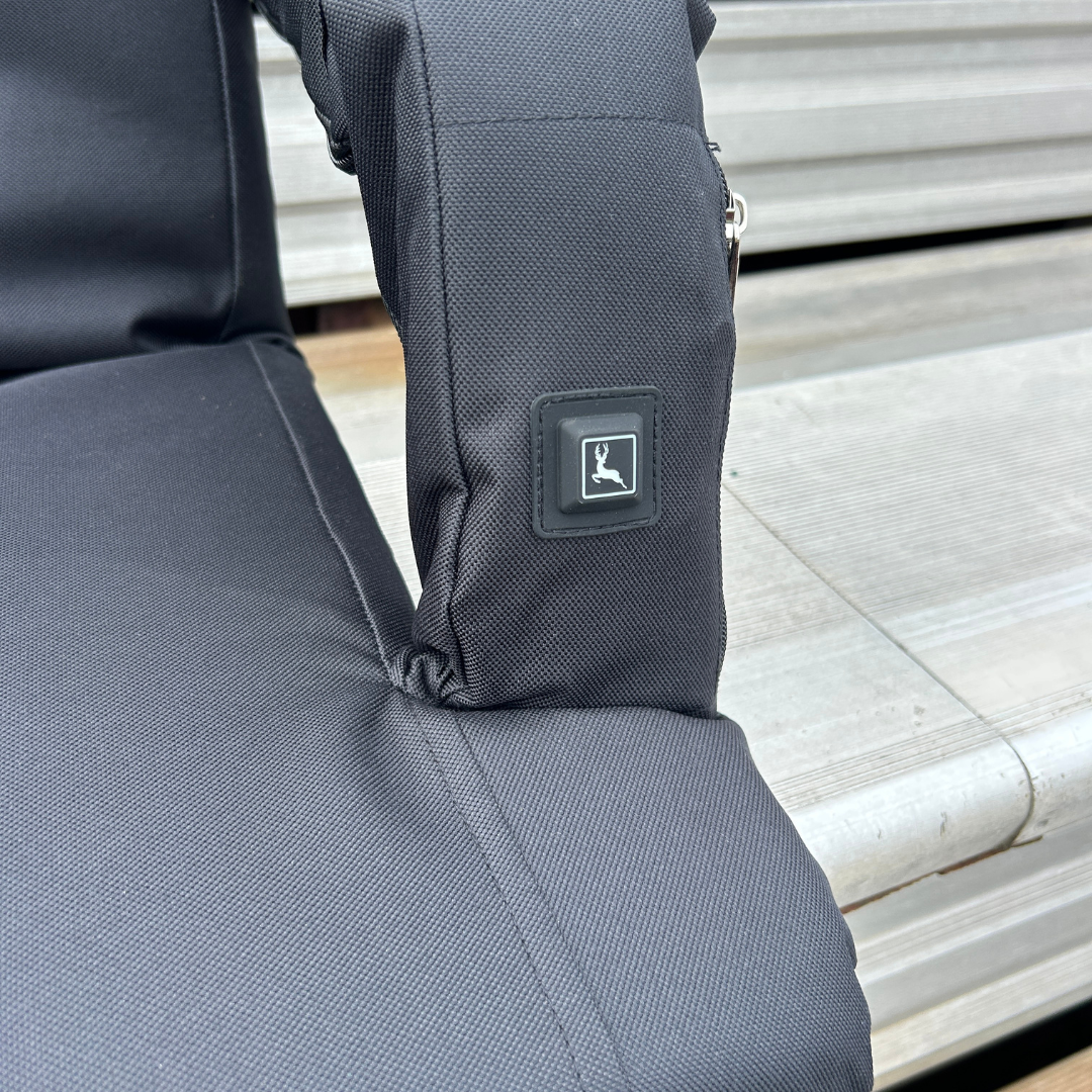 Heated Black 23" Wide Stadium Seat with Armrests