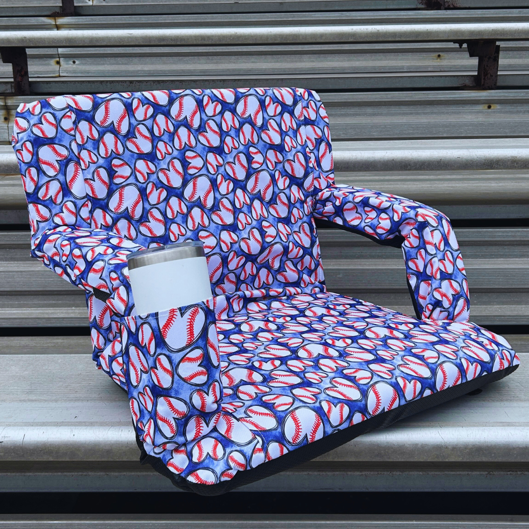 Baseball Hearts 23" Stadium Seat with Armrests