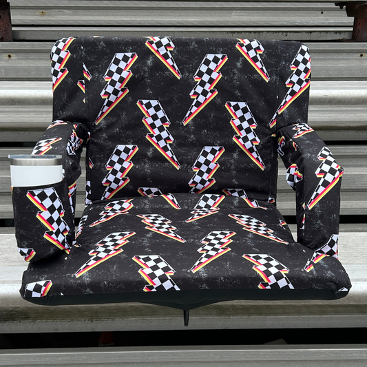 Racing Bolts 23" Stadium Seat with Armrests