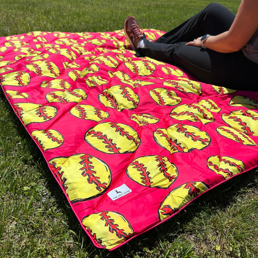 Softball Pink - Indoor/Outdoor Puffy Blanket