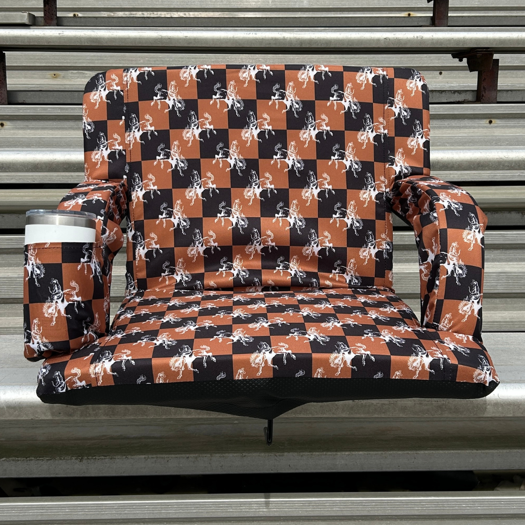 Cowboy Checkerboard 23" Stadium Seat with Armrests