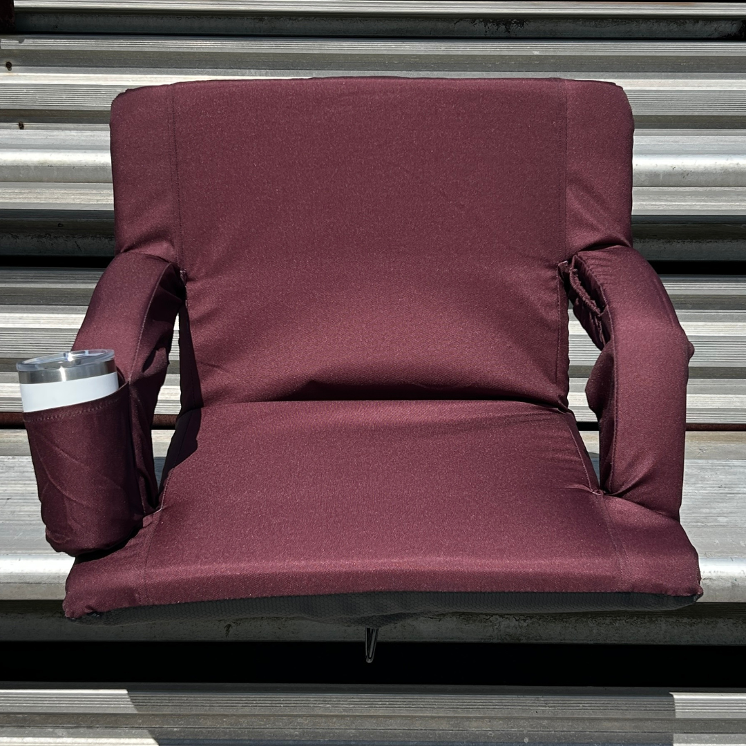 Maroon 23" Stadium Seat with Armrests