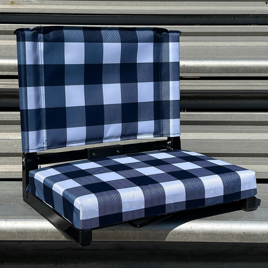 Navy Buffalo Folding Stadium Seat