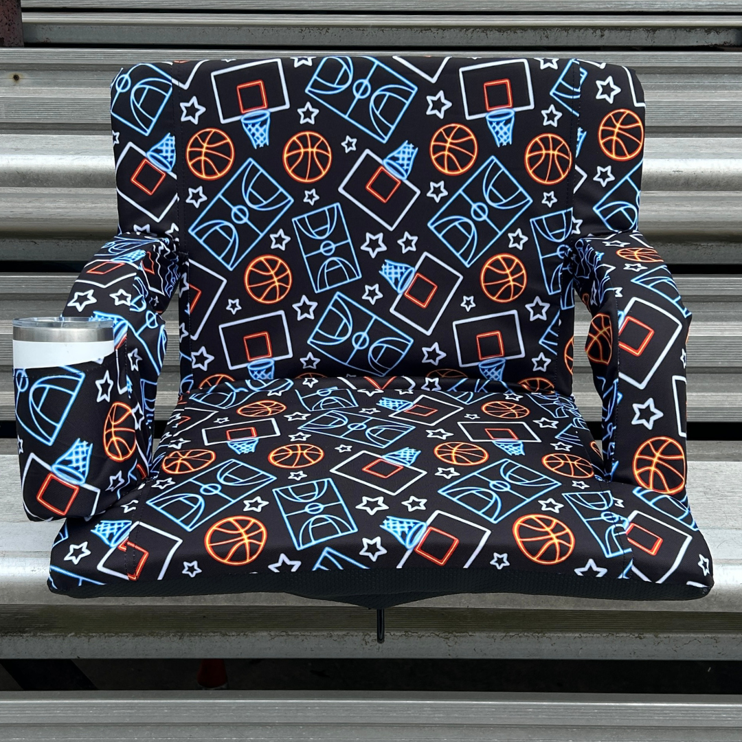 Basketball Lights 23" Stadium Seat with Armrests
