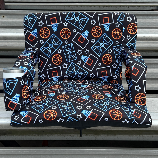 Basketball Lights 23" Stadium Seat with Armrests