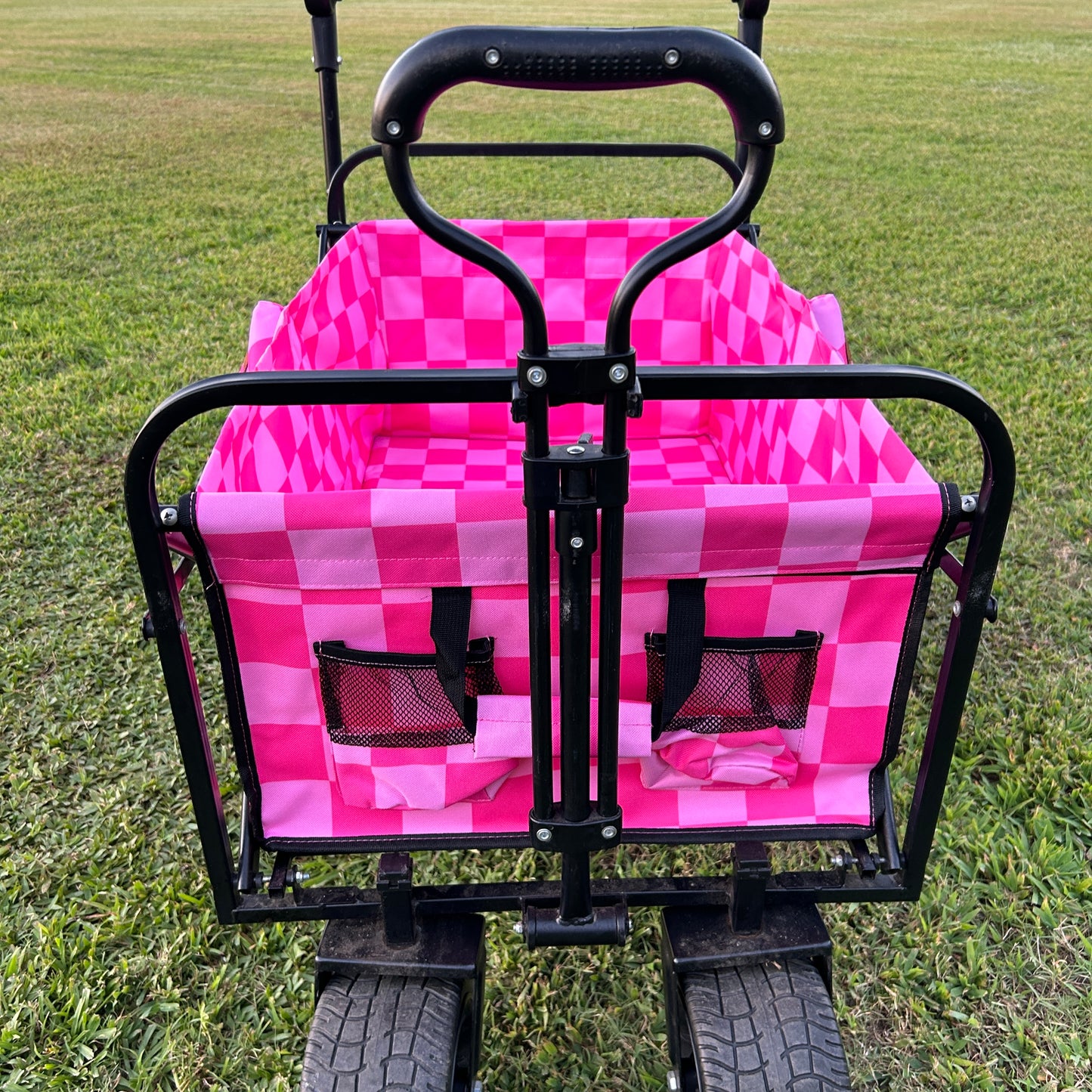 Pink Checkerboard Stroller Wagon