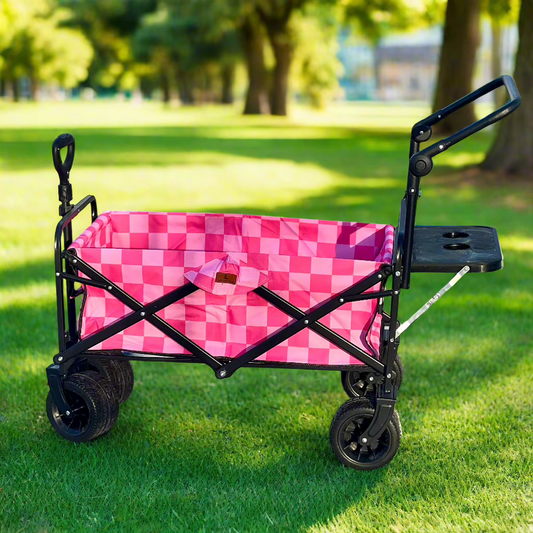 Pink Checkerboard Stroller Wagon
