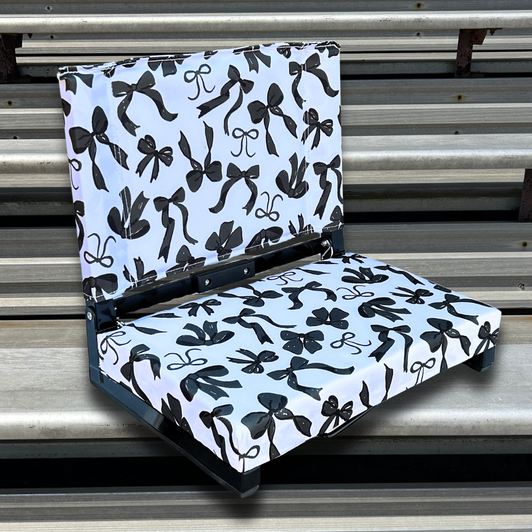 Black Bows Folding Stadium Seat
