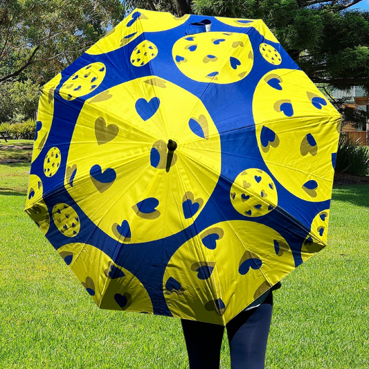 Pickleball Hearts - Large Golf Umbrella - Final Sale
