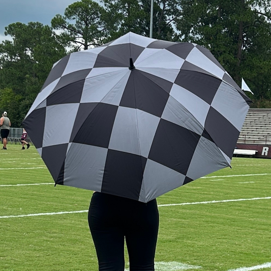 Grey Checkerboard - UPF 50+ Large Golf Umbrella