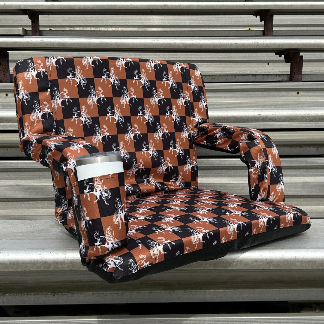 Cowboy Checkerboard 23" Stadium Seat with Armrests