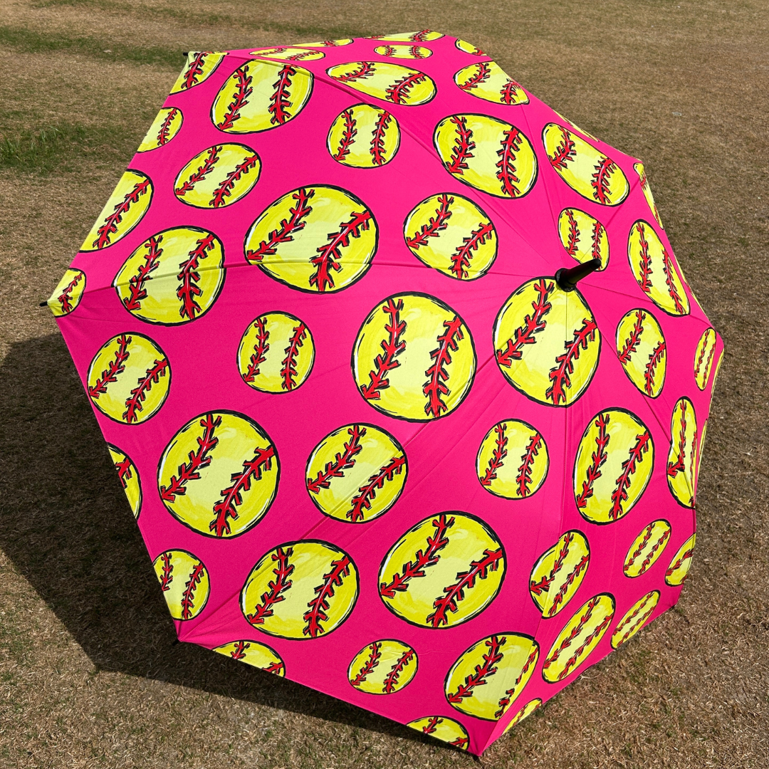 Softball Pink - UPF 50+ Large Golf Umbrella