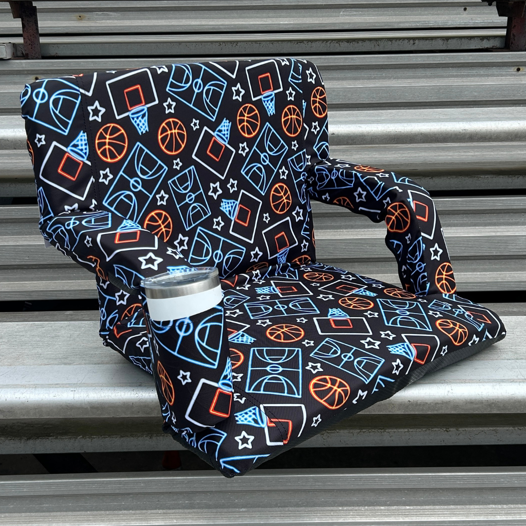 Basketball Lights 23" Stadium Seat with Armrests