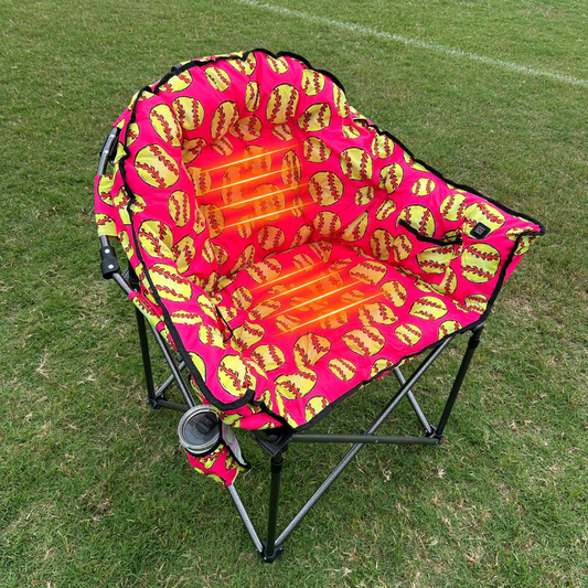 Softball - Pink - Heated Camping Chair