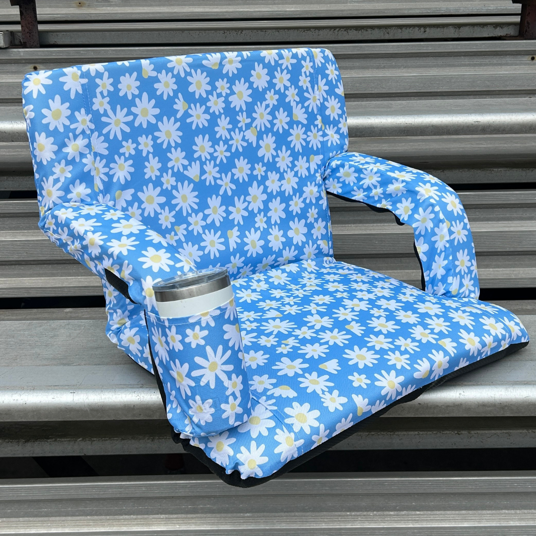 Spring Flowers 23" Stadium Seat with Armrests