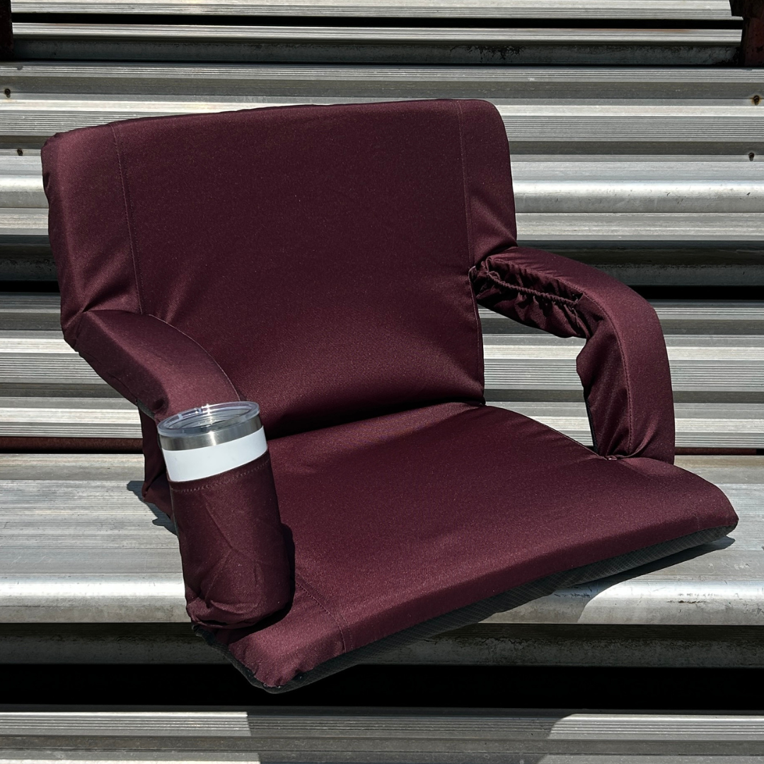 Maroon 23" Stadium Seat with Armrests