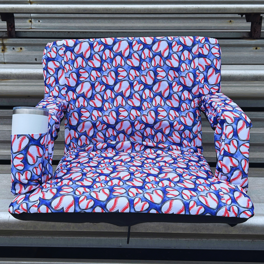 Baseball Hearts 23" Stadium Seat with Armrests
