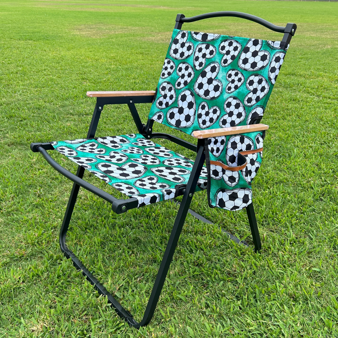 Soccer Hearts Folding Lawn Chair