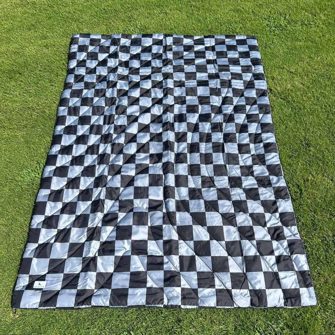 Grey Checkerboard - Indoor/Outdoor Puffy Blanket