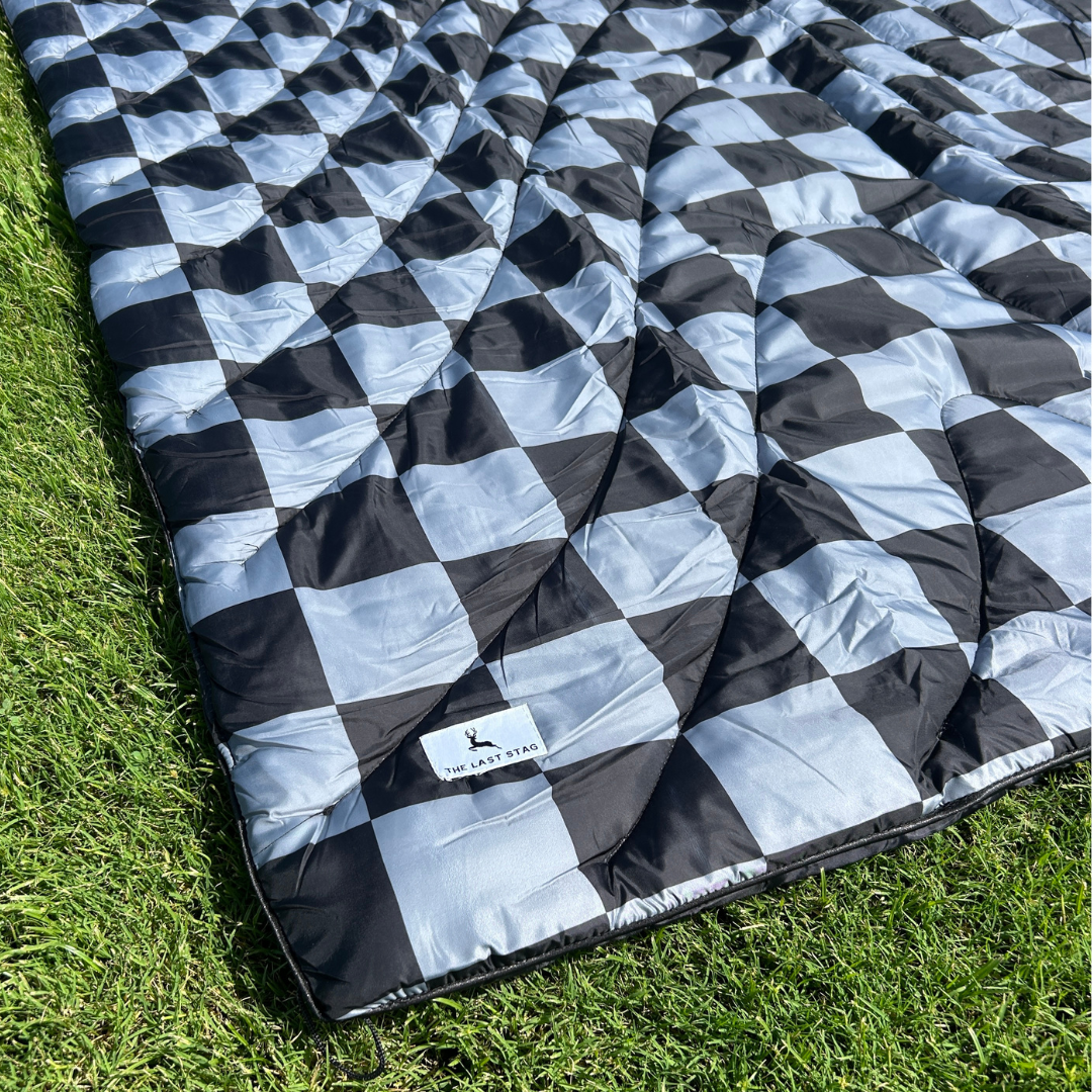 Grey Checkerboard - Indoor/Outdoor Puffy Blanket