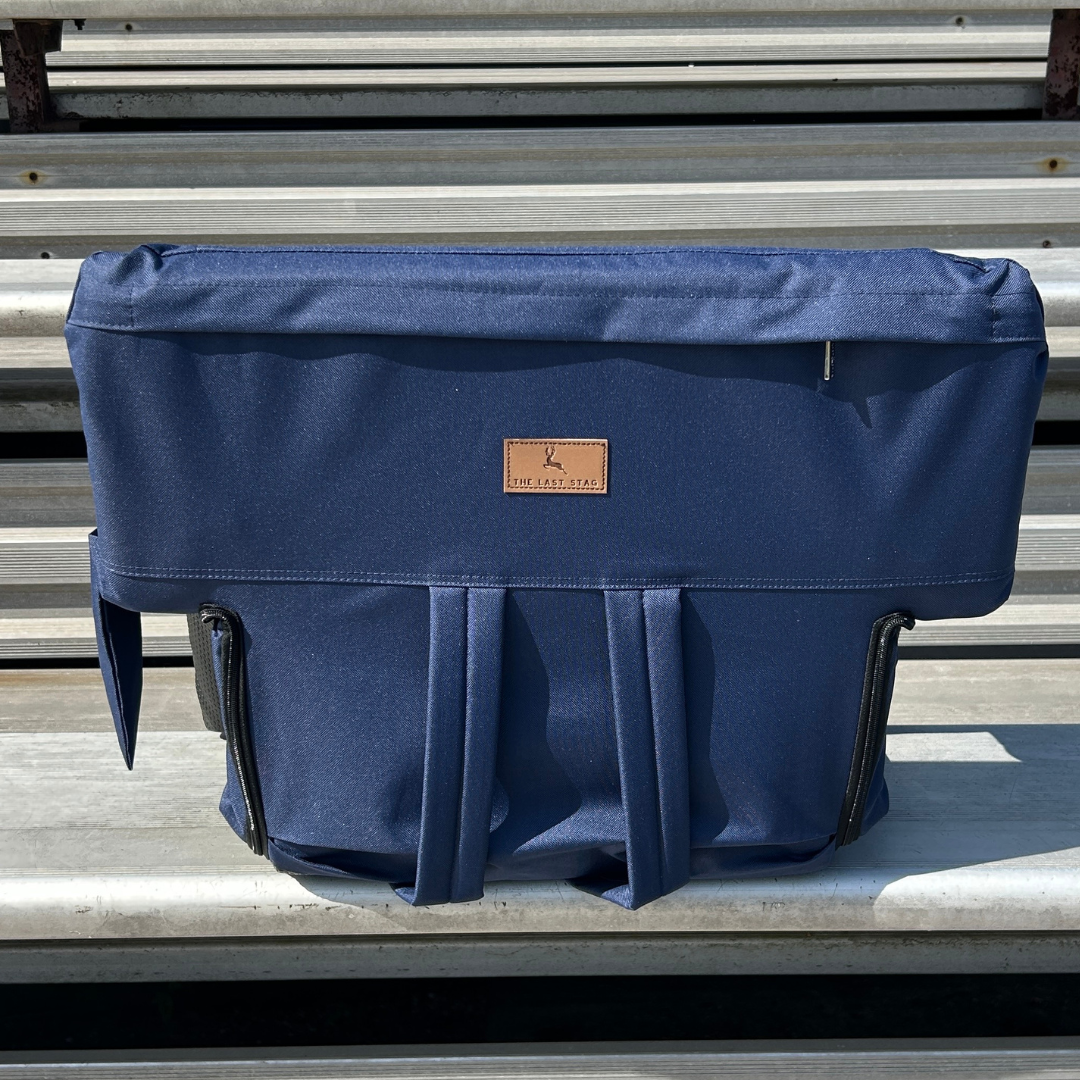 Heated Navy 23" Stadium Seat with Armrests