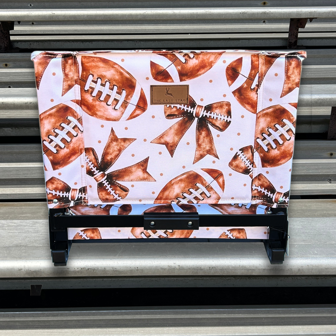 Footballs & Bows Folding Stadium Seat