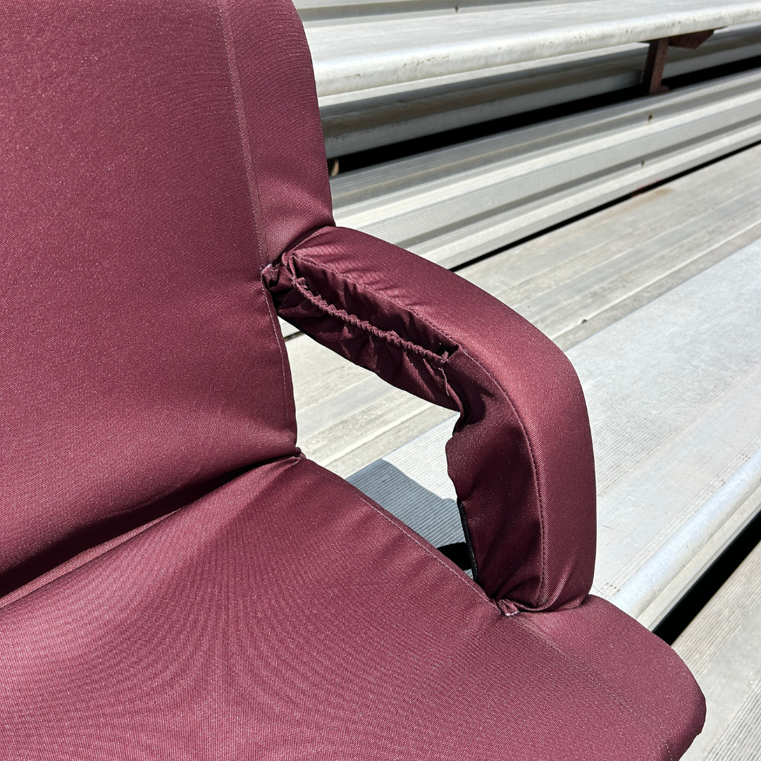 Maroon 23" Stadium Seat with Armrests