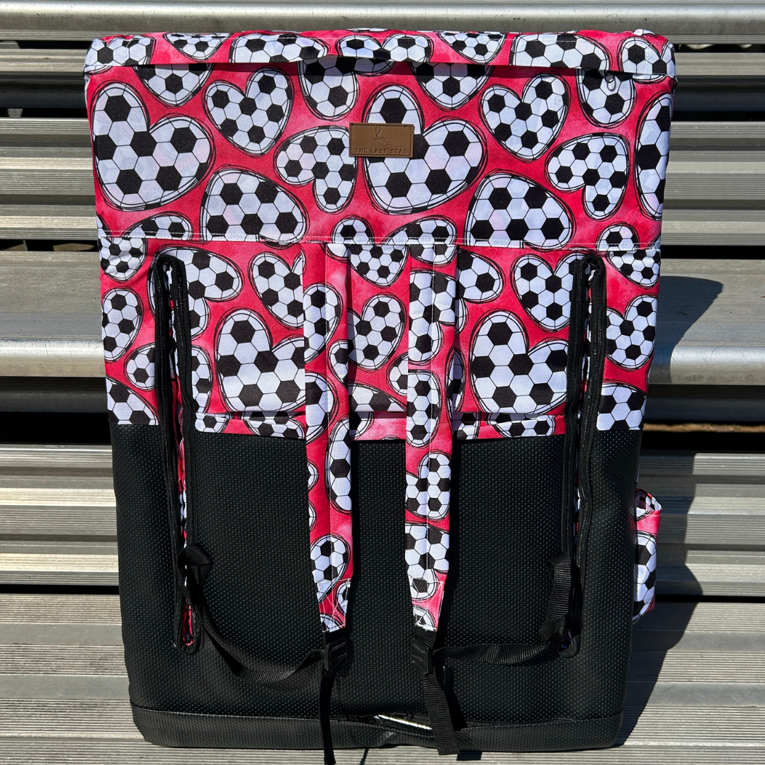 Soccer Hearts - Pink 23" Stadium Seat with Armrests