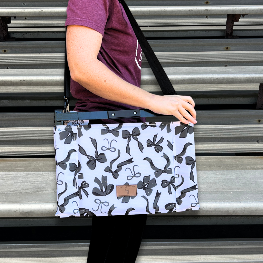 Black Bows Folding Stadium Seat