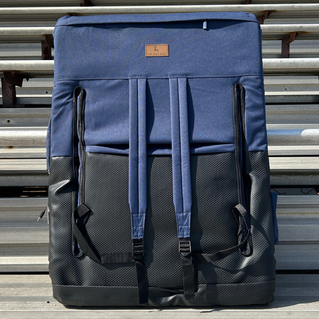 Heated Navy 23" Stadium Seat with Armrests