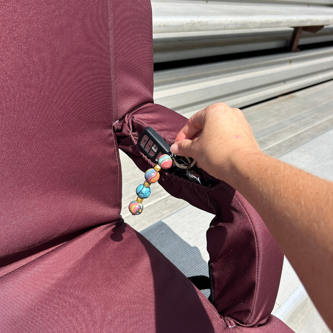 Maroon 23" Stadium Seat with Armrests