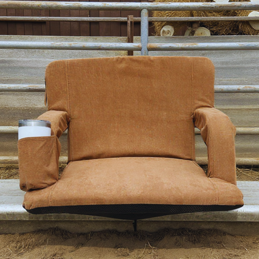 Suede with Fringe 23" Stadium Seat with Armrests