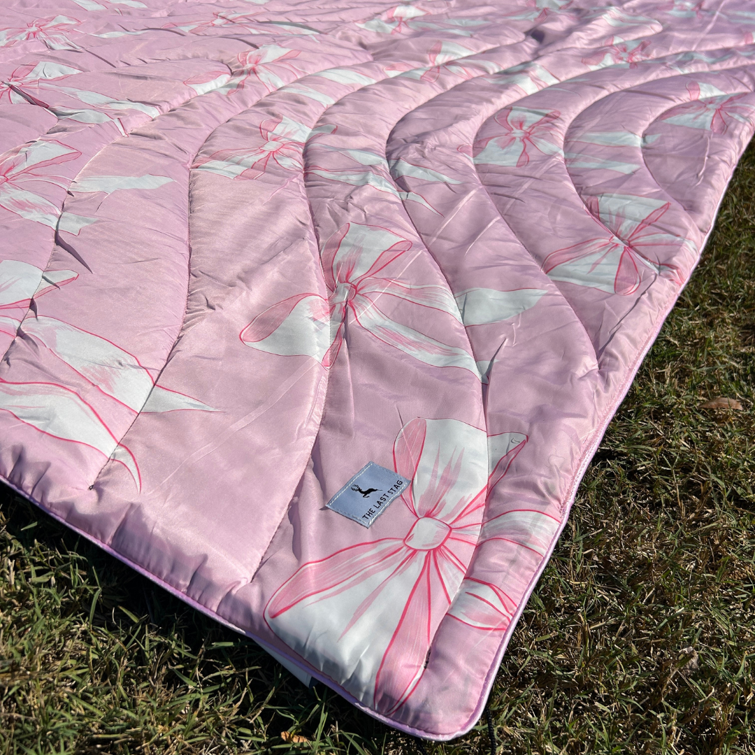 Pink Bows - Indoor/Outdoor Puffy Blanket