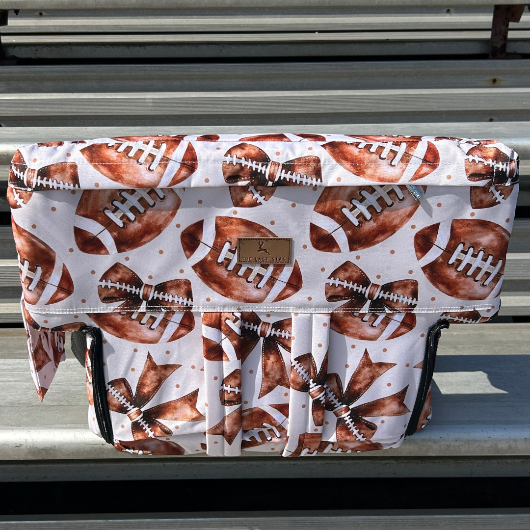 Heated Footballs & Bows 23" Stadium Seat with Armrests