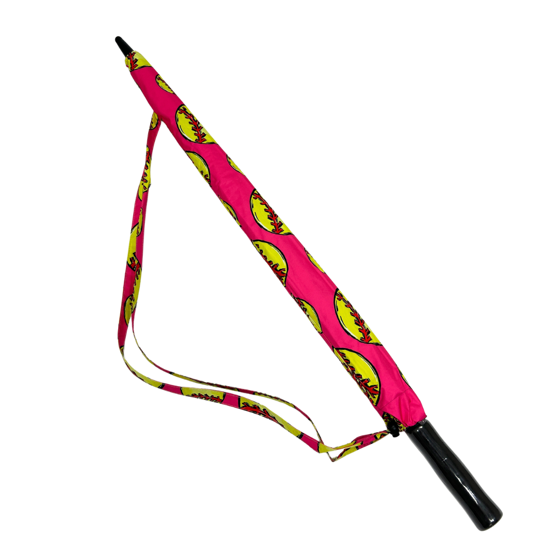 Softball Pink - UPF 50+ Large Golf Umbrella