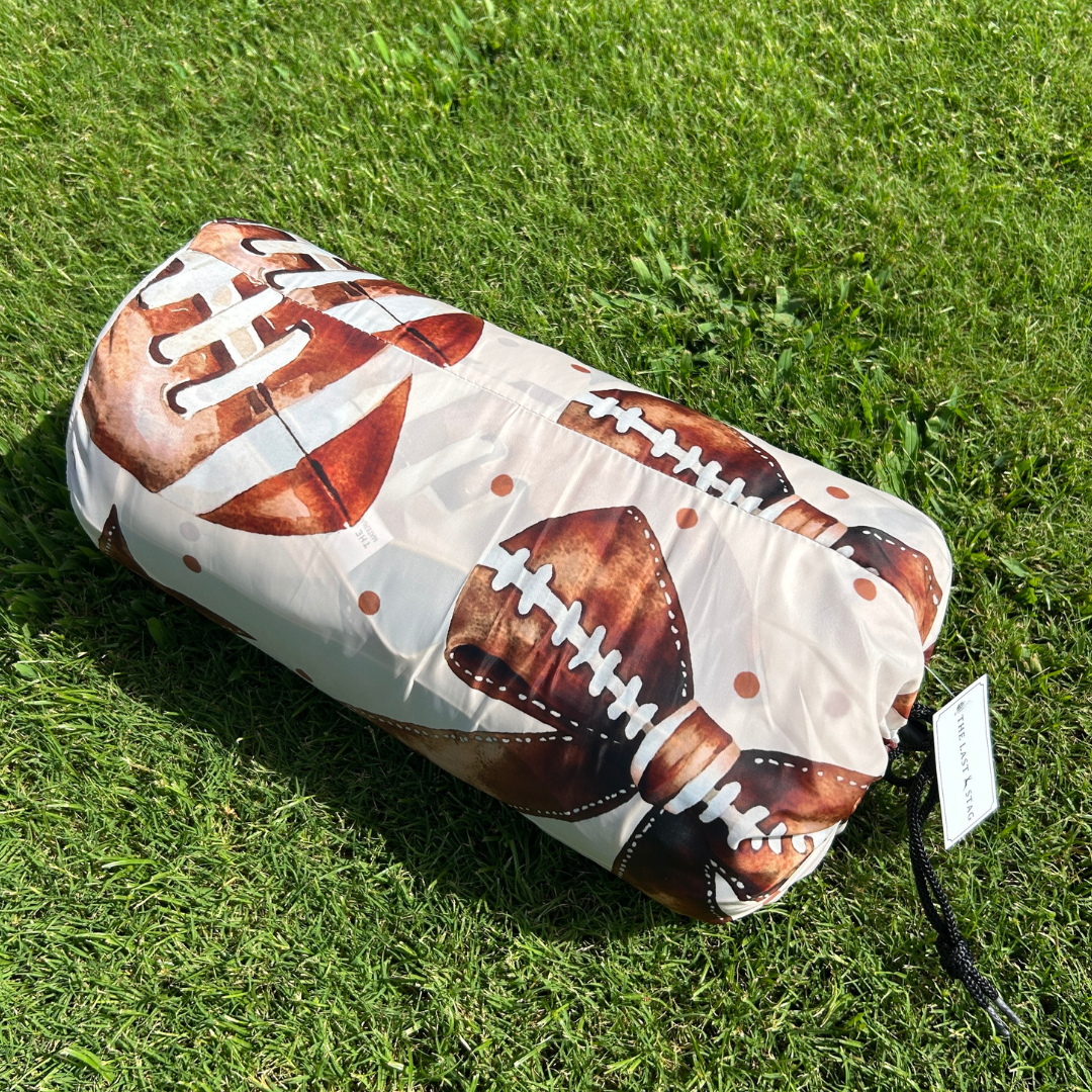 Footballs & Bows - Indoor/Outdoor Puffy Blanket