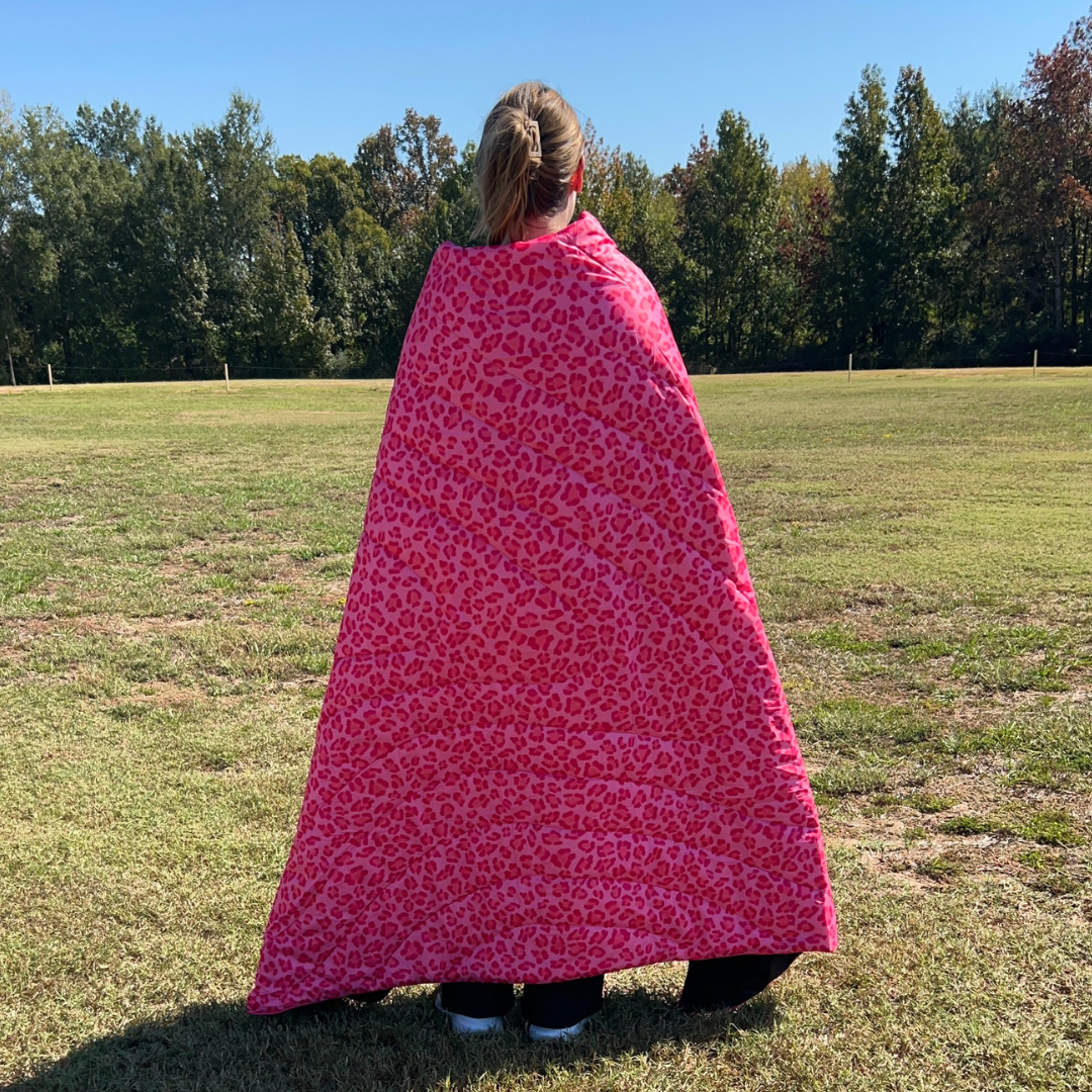 Pink Leopard - Indoor/Outdoor Puffy Blanket