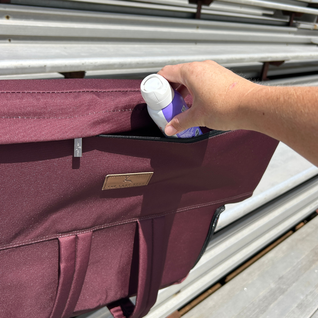 Maroon 23" Stadium Seat with Armrests