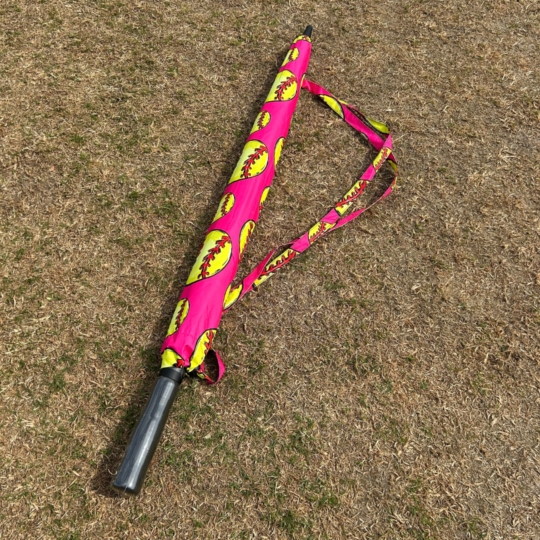 Softball Pink - UPF 50+ Large Golf Umbrella