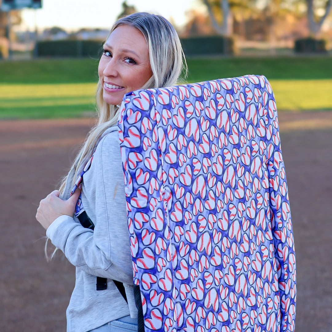 Baseball Hearts 23" Stadium Seat with Armrests