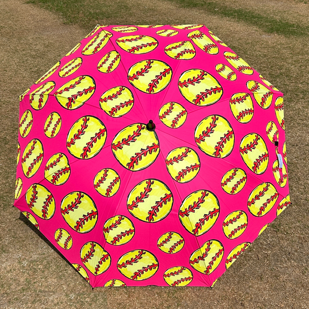 Softball Pink - UPF 50+ Large Golf Umbrella