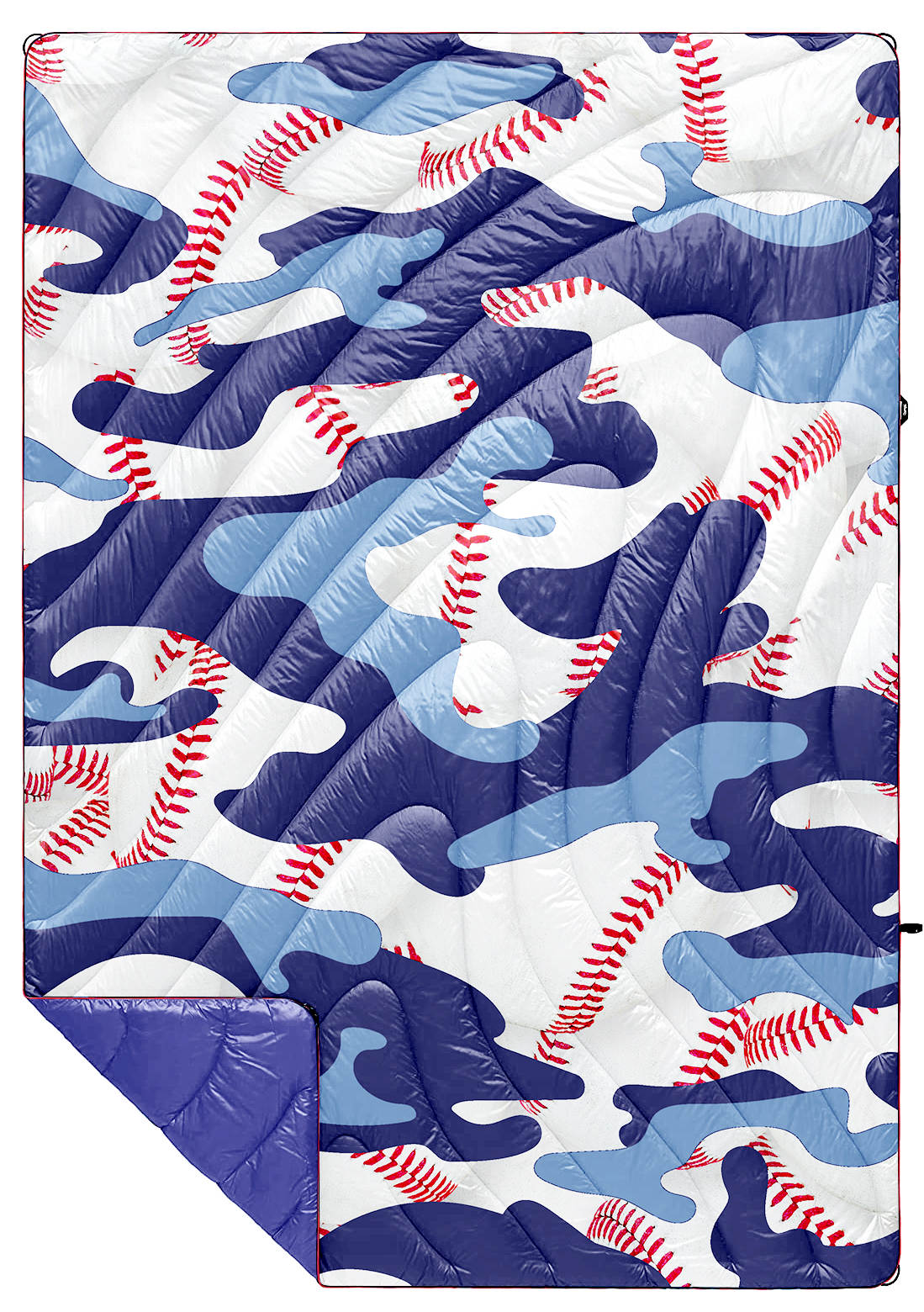Blue Camo Baseball - Indoor/Outdoor Puffy Blanket