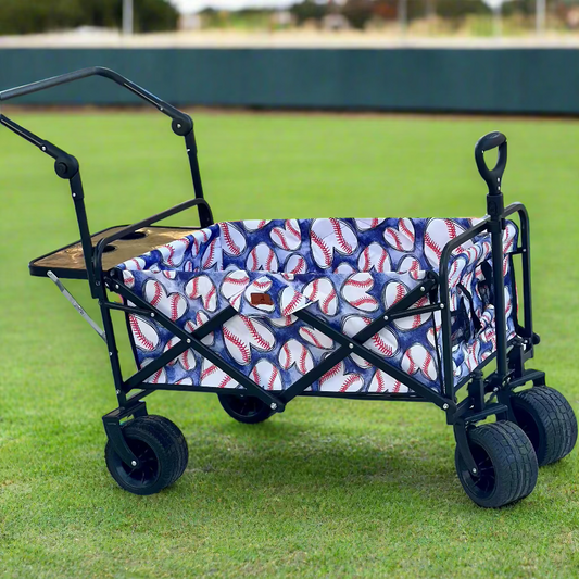 Baseball Hearts Blue Stroller Wagon