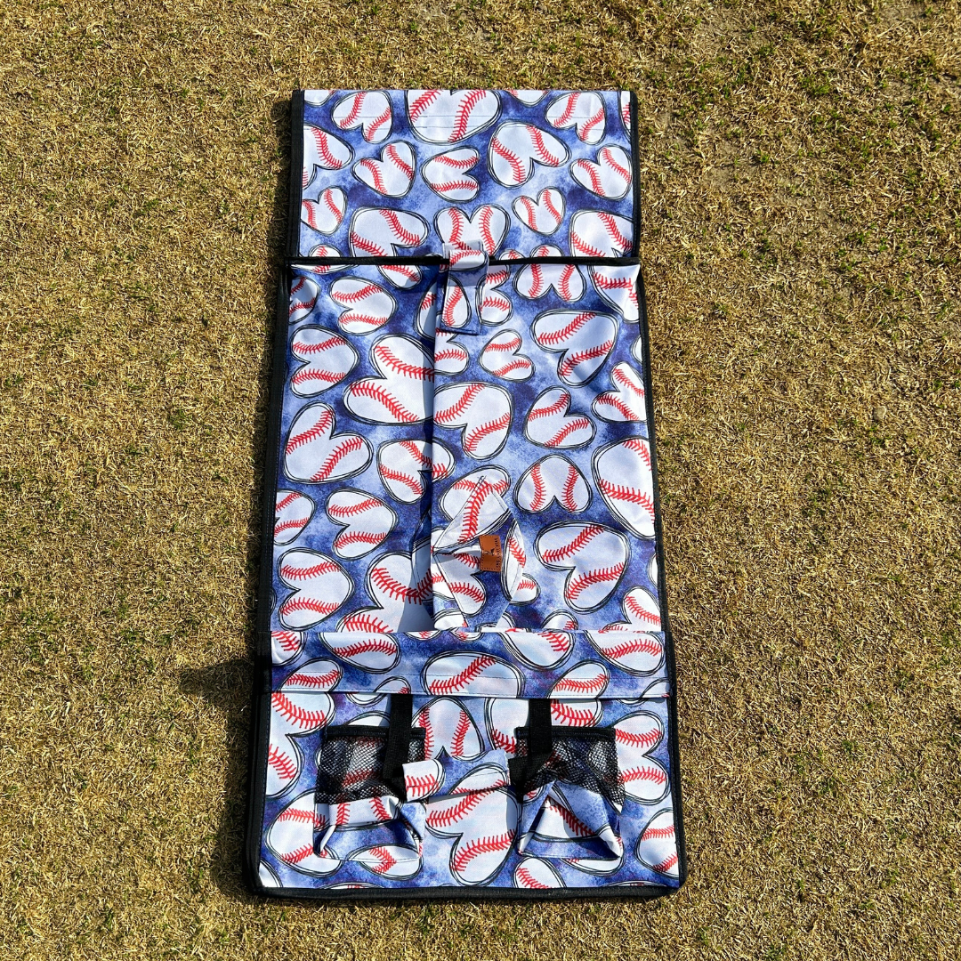 Baseball Hearts Blue Tailgate Wagon