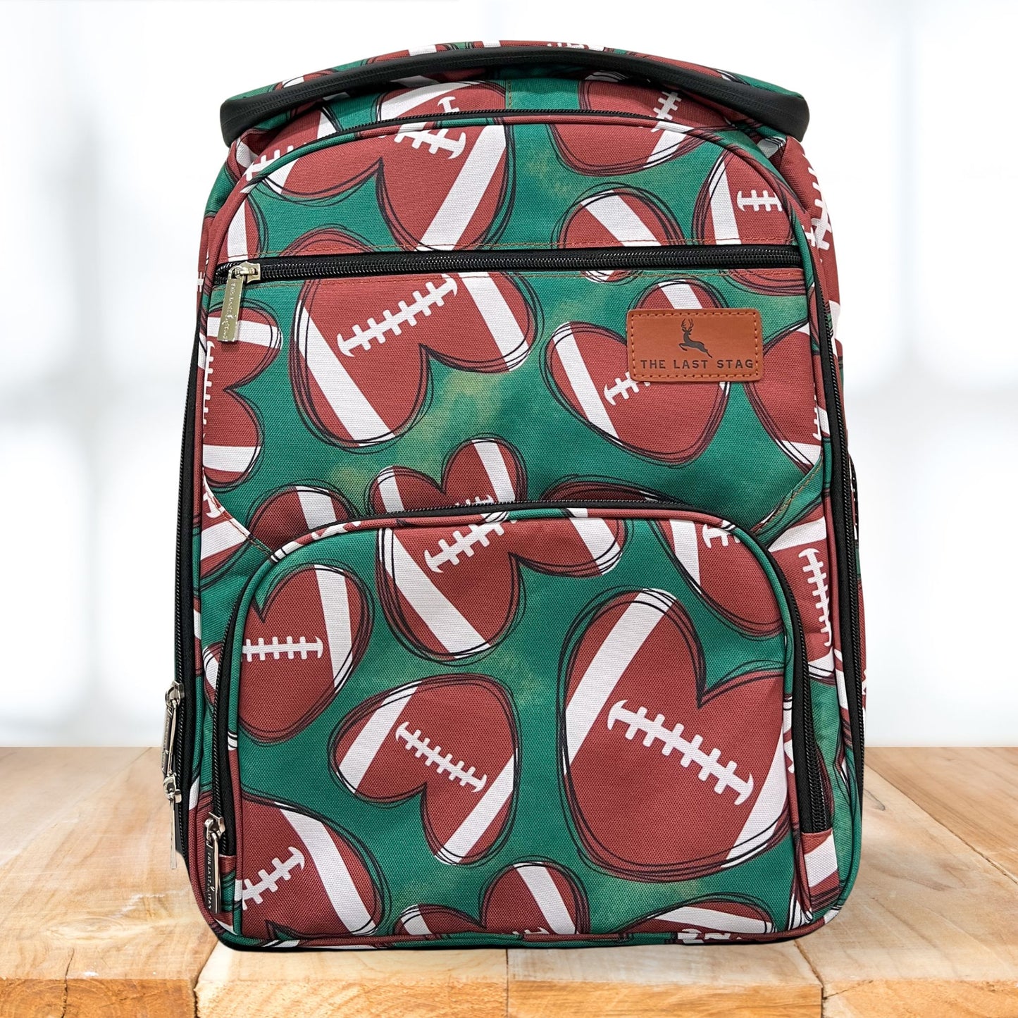 Football Hearts Backpack Cooler