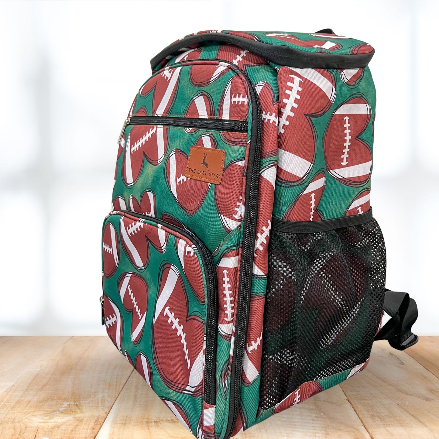 Football Hearts Backpack Cooler