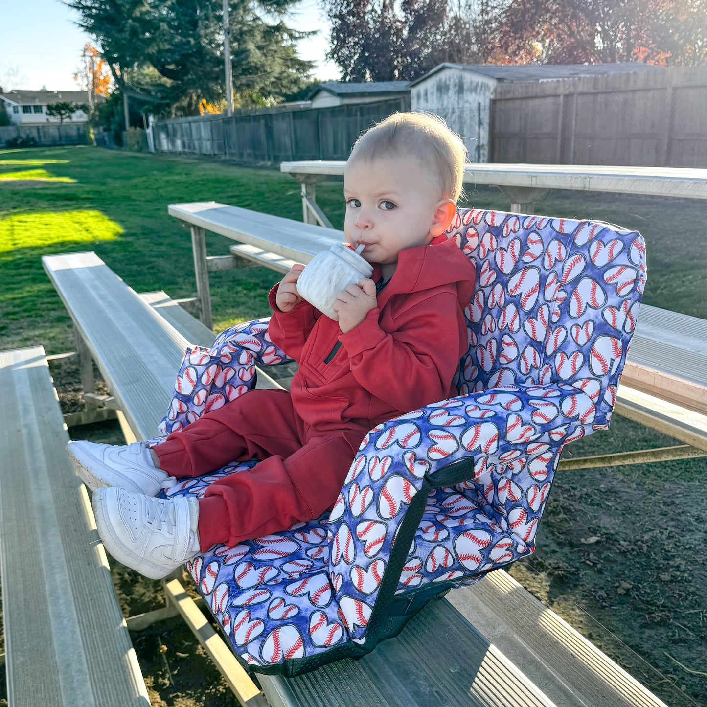 Baseball Hearts 23" Stadium Seat with Armrests