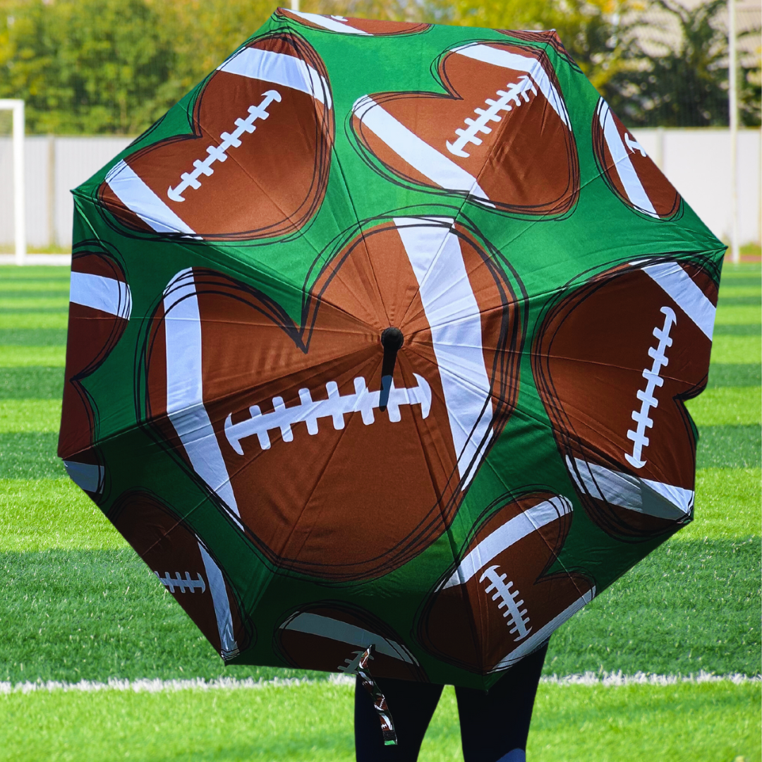 chiegs football patio umbrella Football Hearts - Large Golf Umbrella
