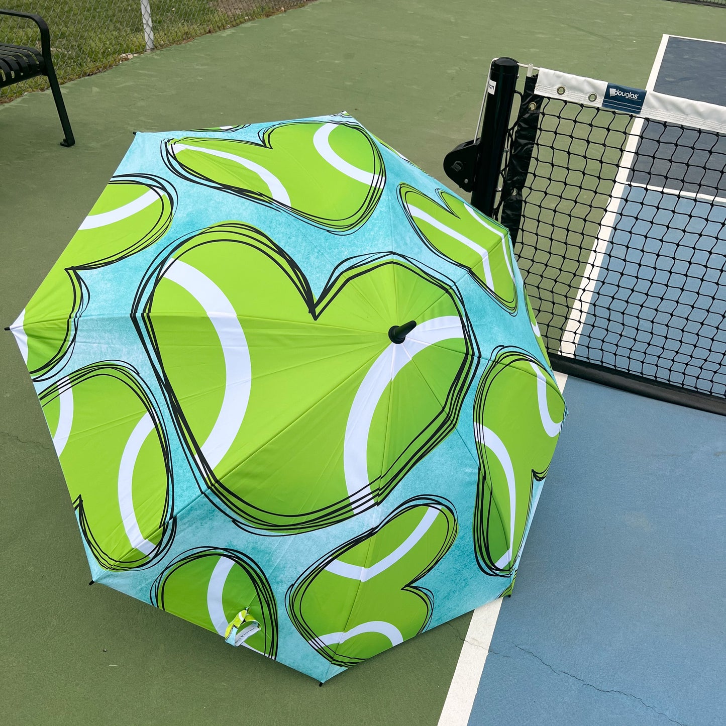 Tennis Hearts - Large Golf Umbrella - Final Sale